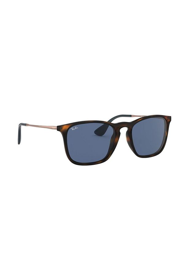 Ray-Ban - Okulary Chris. Kształt: prostokątne. Kolor: brązowy