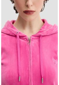 Juicy Couture - JUICY COUTURE Różowa bluza damska Robertson Hoodie, Rozmiar M. Okazja: na co dzień. Kolor: różowy. Materiał: materiał. Styl: klasyczny, casual #6