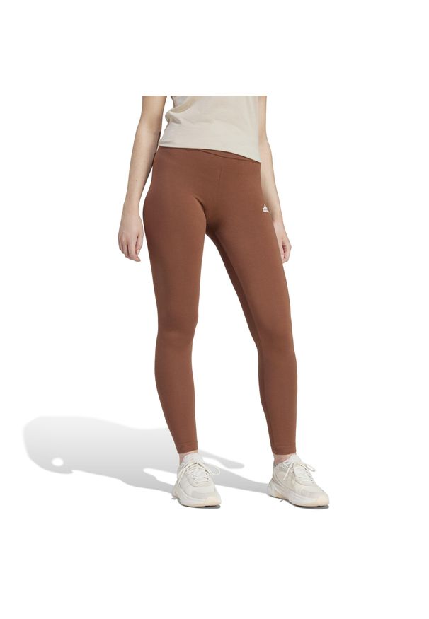 Legginsy fitness damskie Adidas. Kolor: brązowy, biały, wielokolorowy. Materiał: włókno, materiał, bawełna. Sport: fitness