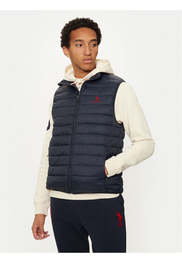 U.S. Polo Assn. Bezrękawnik MUP3267 Granatowy Regular Fit. Typ kołnierza: polo. Kolor: niebieski. Materiał: syntetyk. Długość rękawa: bez rękawów