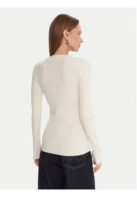 Kontatto Sweter 3M0809C Écru Slim Fit. Materiał: syntetyk