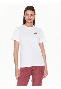 Jack Wolfskin T-Shirt Essential 1808352 Biały Regular Fit. Kolor: biały. Materiał: bawełna