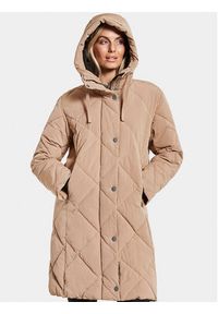 Didriksons Płaszcz zimowy Torun 504377 Beżowy Relaxed Fit. Kolor: beżowy. Materiał: syntetyk. Sezon: zima