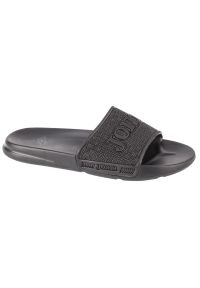 Klapki Joma S.Land Men 2401 M SLANDS2401 czarne. Okazja: na plażę. Nosek buta: otwarty. Kolor: czarny. Materiał: guma, materiał