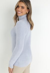 Born2be - Jasnoniebieski Wełniany Golf Mihn. Typ kołnierza: golf. Kolor: niebieski. Materiał: wełna. Długość rękawa: długi rękaw. Długość: długie. Sezon: zima, jesień #3