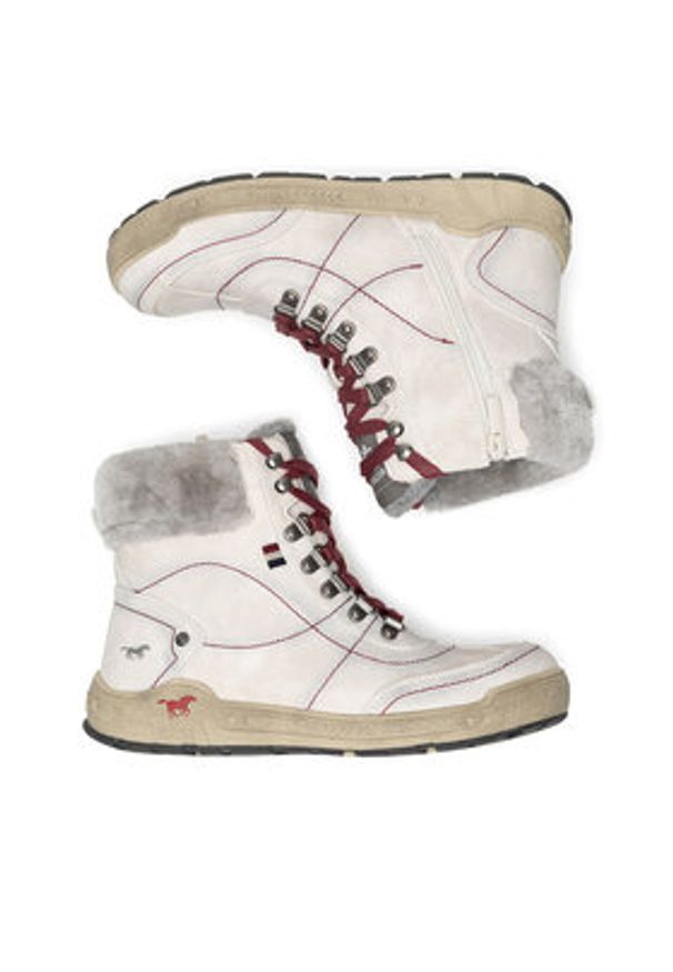 Mustang Trzewiki 1290-607 Biały. Kolor: biały. Materiał: materiał