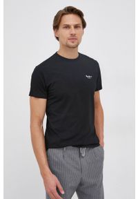 Pepe Jeans T-shirt Basic męski kolor czarny gładki. Kolor: czarny. Materiał: dzianina. Wzór: gładki #1