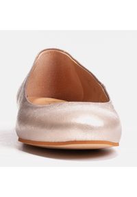 Marco Shoes Baleriny z naturalnego zamszu w kolorze platyny złoty. Kolor: złoty. Materiał: zamsz #6