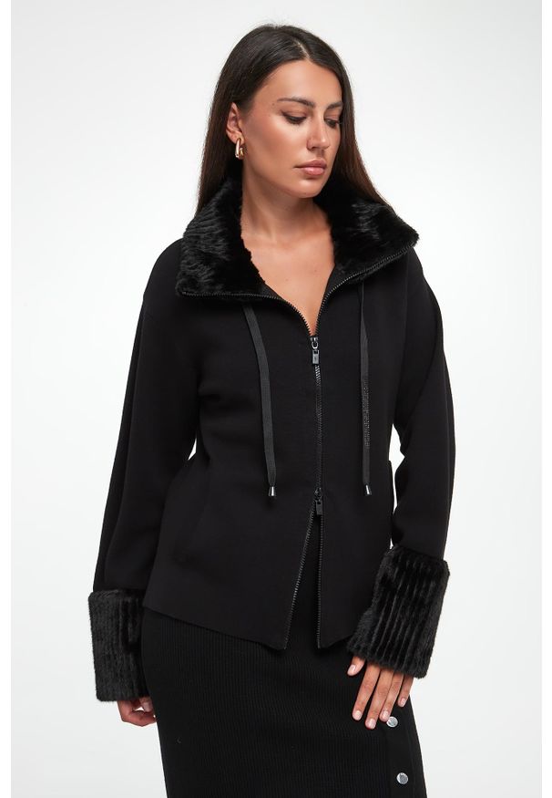 Joseph Ribkoff - Kurtka damska z futerkiem JOSEPH RIBKOFF. Materiał: futro