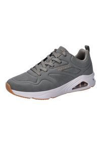skechers - Buty do chodzenia męskie Skechers Tres air Uno Casai. Kolor: zielony. Materiał: syntetyk, materiał. Szerokość cholewki: normalna. Sport: turystyka piesza