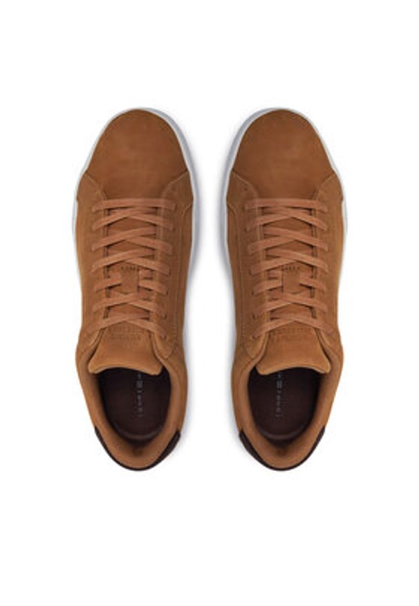 TOMMY HILFIGER - Tommy Hilfiger Sneakersy Th Court Winter Nubuck FM0FM05302 Brązowy. Kolor: brązowy. Materiał: skóra