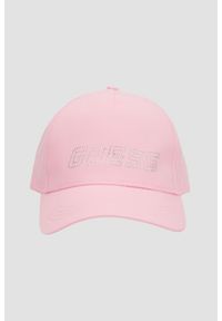 Guess - GUESS Różowa damska czapka z daszkiem. Kolor: różowy