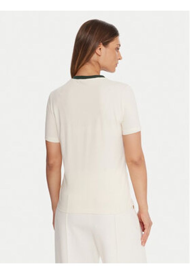 Guess T-Shirt V5BI03 J1314 Beżowy Slim Fit. Kolor: beżowy. Materiał: bawełna
