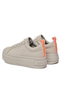 Calvin Klein Jeans Sneakersy Bold Flatf Low Laceup Lth In Lum YW0YW01309 Beżowy. Kolor: beżowy