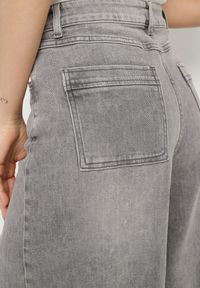 Born2be - Szare Szerokie Szorty Jeansowe Bermudy o Długości 3/4 Talisse. Okazja: na co dzień. Kolor: szary. Materiał: jeans. Sezon: lato, wiosna. Styl: casual #3