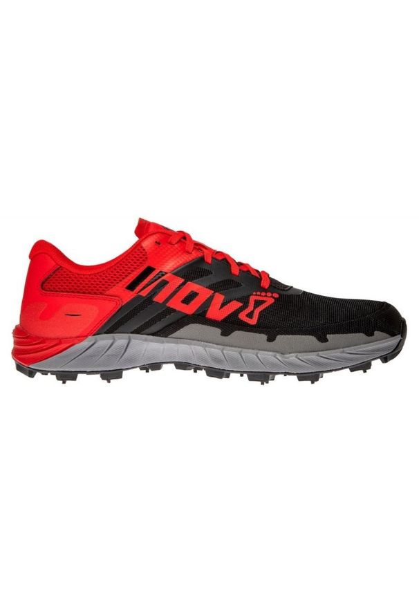 Buty do biegania z kolcami Inov-8 Oroc Ultra 290 M 000908-RDBK-S-01 czarne. Zapięcie: sznurówki. Kolor: czarny. Materiał: materiał, mikrofibra, nylon, guma. Szerokość cholewki: normalna. Sport: bieganie