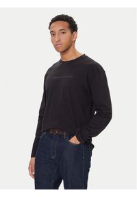 TOMMY HILFIGER - Tommy Hilfiger Longsleeve UM0UM03651 Czarny Regular Fit. Kolor: czarny. Materiał: bawełna. Długość rękawa: długi rękaw