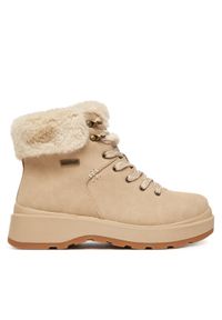 skechers - Skechers Botki Park City 168087/NAT Beżowy. Kolor: beżowy. Materiał: skóra