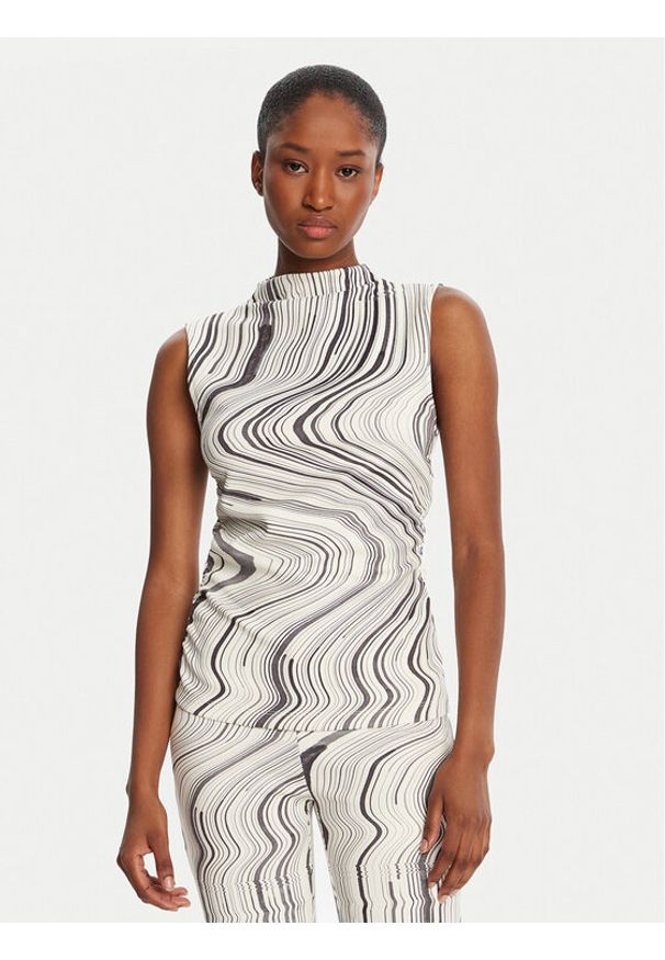 Desigual Bluzka Chiara 25WWTK55 Écru Regular Fit. Materiał: syntetyk