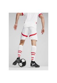Puma - Szorty RB Leipzig 2024/25. Kolor: biały, czerwony, wielokolorowy. Sport: piłka nożna