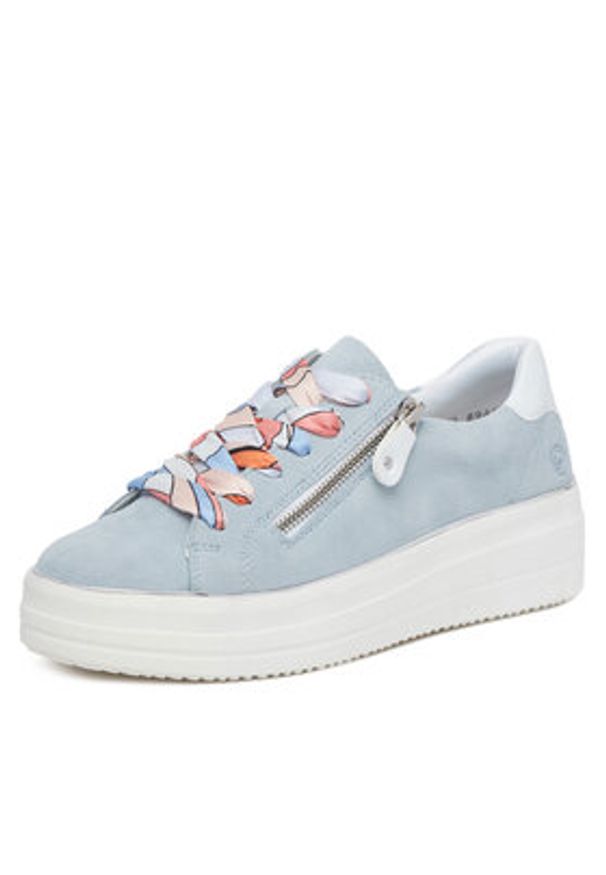 Remonte Sneakersy D1C06-12 Niebieski. Kolor: niebieski. Materiał: zamsz, skóra