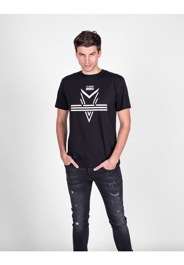 Les Hommes T-shirt Darts | LJT204 700P | Darts | Mężczyzna | Czarny. Okazja: na co dzień. Kolor: czarny. Materiał: bawełna. Wzór: nadruk. Styl: casual