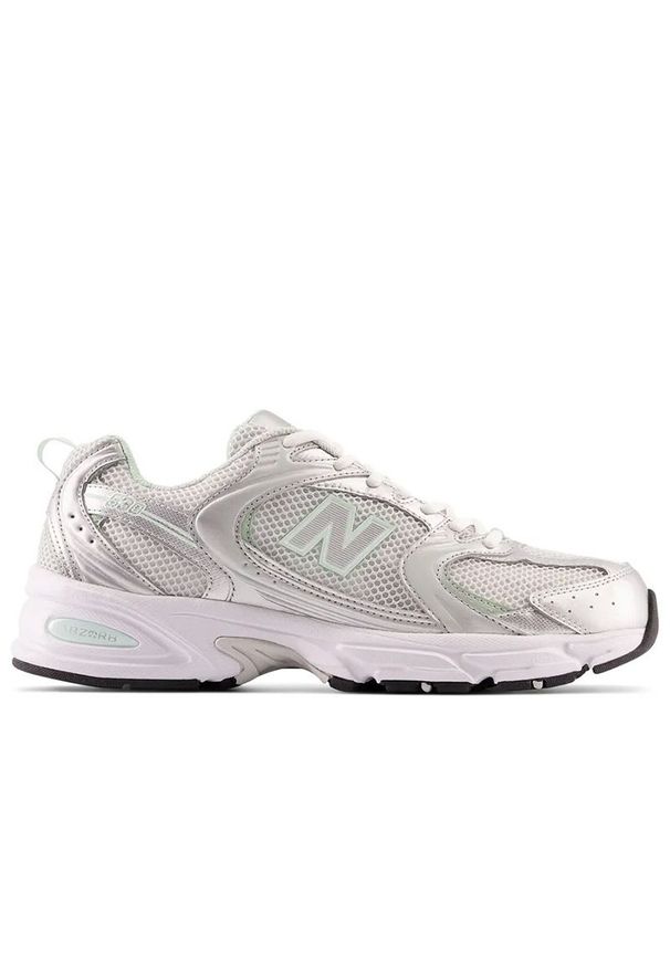 Buty New Balance MR530ZEL - srebrne. Kolor: srebrny. Materiał: syntetyk, tworzywo sztuczne. Szerokość cholewki: normalna. Sezon: lato