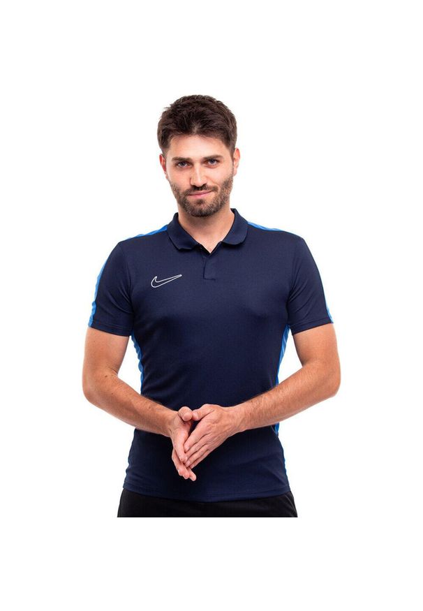 Koszulka sportowa męska Nike DF Academy 23 SS Polo. Typ kołnierza: polo. Kolor: niebieski