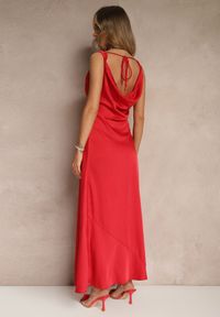 Renee - Czerwona Taliowana Sukienka Vices Wiązana przy Karku Zinvea. Okazja: na co dzień. Kolor: czerwony. Typ sukienki: proste. Styl: elegancki, casual