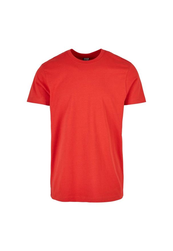 Urban Classics - Męska Podstawowa Koszulka Gładka. Kolor: czerwony. Wzór: gładki. Sport: turystyka piesza