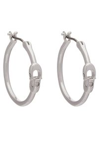 Coach Kolczyki Signature Hoop Earrings 37408160RHO030 Srebrny. Materiał: metalowe. Kolor: srebrny