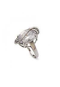 Polcarat Design - Srebrny pierścionek z cyrkonią PK 1817. Materiał: srebrne. Kolor: srebrny. Wzór: aplikacja. Kamień szlachetny: cyrkonia #1