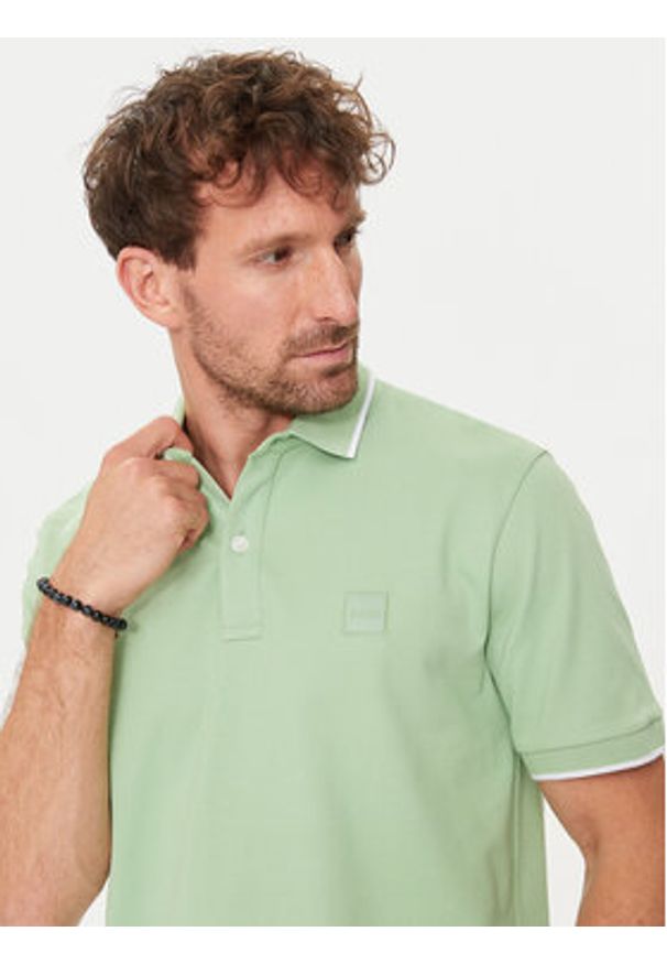 BOSS - Boss Polo Passertip 50507699 Zielony Slim Fit. Typ kołnierza: polo. Kolor: zielony. Materiał: bawełna