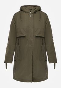 Renee - Zielona Przejściowa Kurtka Parka z Rękawami z Możliwością Podpięcia Tinarae. Okazja: na spacer. Kolor: zielony #7