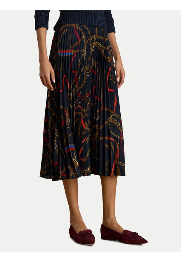 Lauren Ralph Lauren - LAUREN RALPH LAUREN Spódnica plisowana 200P03550001 Granatowy Regular Fit. Kolor: niebieski. Materiał: syntetyk