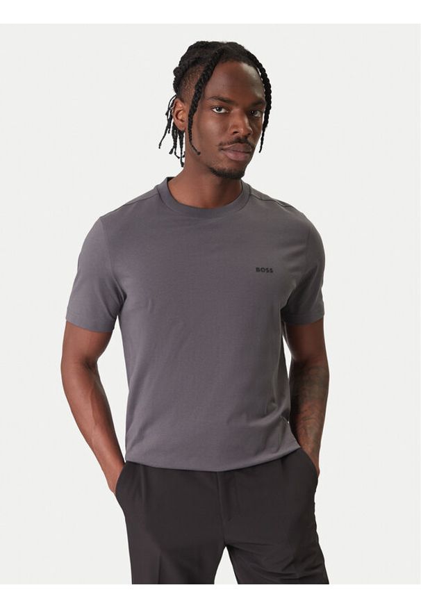 BOSS T-Shirt Tee 50506373 Szary Regular Fit. Kolor: szary. Materiał: bawełna