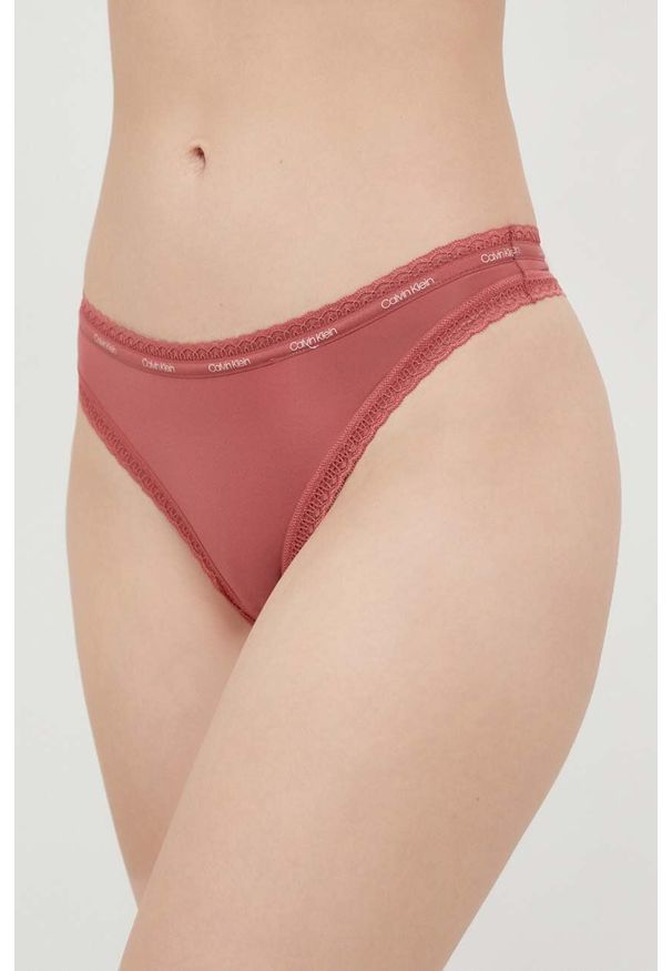 Calvin Klein Underwear stringi kolor różowy. Kolor: różowy