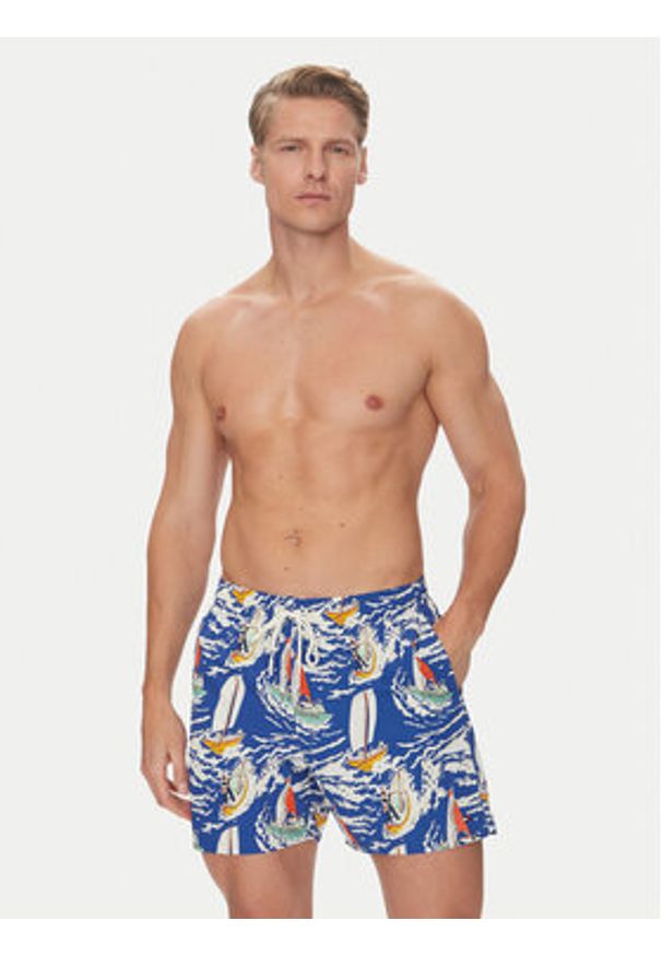TOMMY HILFIGER - Tommy Hilfiger Szorty kąpielowe UM0UM03491 Niebieski Regular Fit. Kolor: niebieski. Materiał: syntetyk