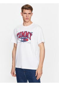 Tommy Jeans T-Shirt DM0DM16407 Biały Relaxed Fit. Kolor: biały. Materiał: bawełna