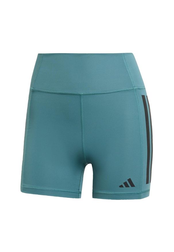 Adidas - Legginsy Optimé 3-Stripes 1/4 Short. Stan: podwyższony. Kolor: niebieski. Materiał: materiał. Technologia: ClimaCool (Adidas). Długość: krótkie. Sport: fitness