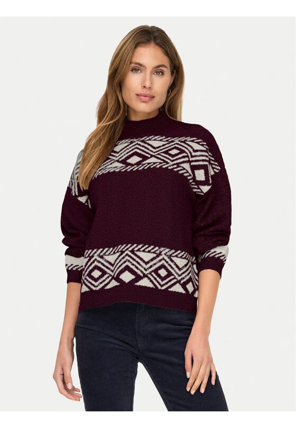 only - ONLY Golf Victoria 15321179 Fioletowy Regular Fit. Typ kołnierza: golf. Kolor: fioletowy. Materiał: syntetyk