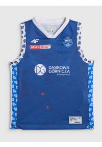 4f - 4F Koszulka meczowa replika wyjazdowa z sezonu 2025/26 dziecięca 4F x MKS Dąbrowa Górnicza - niebieska 122/128 (6-8 lat). Kolor: niebieski. Materiał: skóra, dzianina. Wzór: nadruk. Sezon: lato. Sport: fitness, koszykówka #1