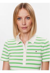 TOMMY HILFIGER - Tommy Hilfiger Polo 1985 WW0WW39530 Zielony Slim Fit. Typ kołnierza: polo. Kolor: zielony. Materiał: bawełna #3