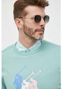 Polo Ralph Lauren bluza męska kolor zielony z nadrukiem. Typ kołnierza: polo. Kolor: zielony. Wzór: nadruk. Styl: klasyczny #3