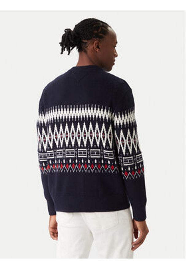 TOMMY HILFIGER - Tommy Hilfiger Sweter Fairisle MW0MW40844 Granatowy Regular Fit. Kolor: niebieski. Materiał: syntetyk