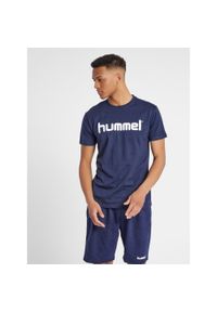 Koszulka sportowa z krótkim rękawem męska Hummel Cotton Logo. Kolor: niebieski. Długość rękawa: krótki rękaw. Długość: krótkie #1