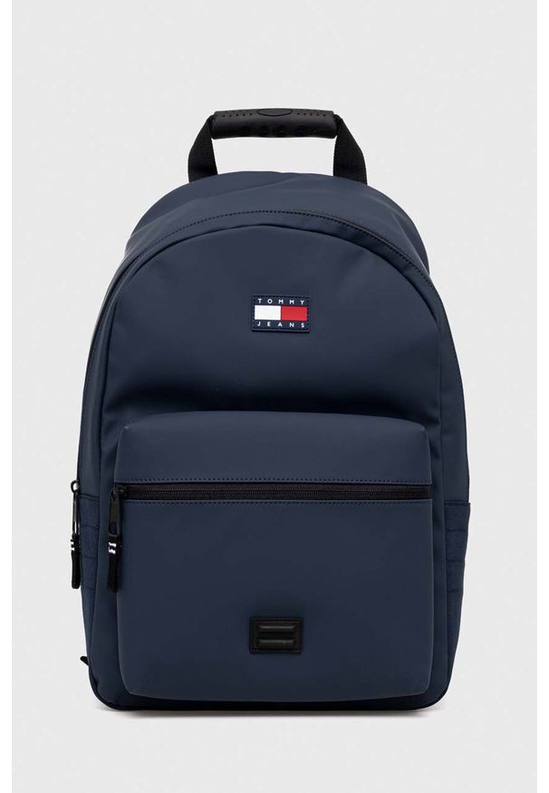 Tommy Jeans plecak męski kolor granatowy duży gładki. Kolor: niebieski. Materiał: włókno, materiał. Wzór: gładki