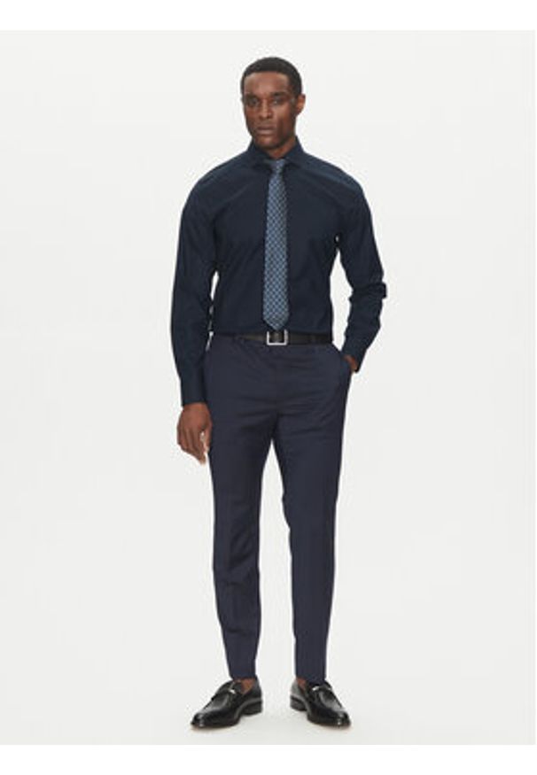 BOSS Koszula H-HANK-spread-C1-222 50539227 Granatowy Slim Fit. Kolor: niebieski. Materiał: bawełna