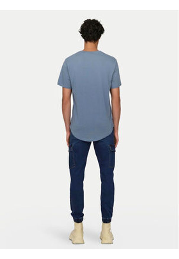 Only & Sons T-Shirt Matt 22002973 Niebieski Regular Fit. Kolor: niebieski. Materiał: bawełna