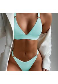 Intica - Strój kąpielowy z kółeczkami i regulowanymi ramiączkami na plażę i basen Shouko. Kolor: fioletowy. Materiał: tkanina #7